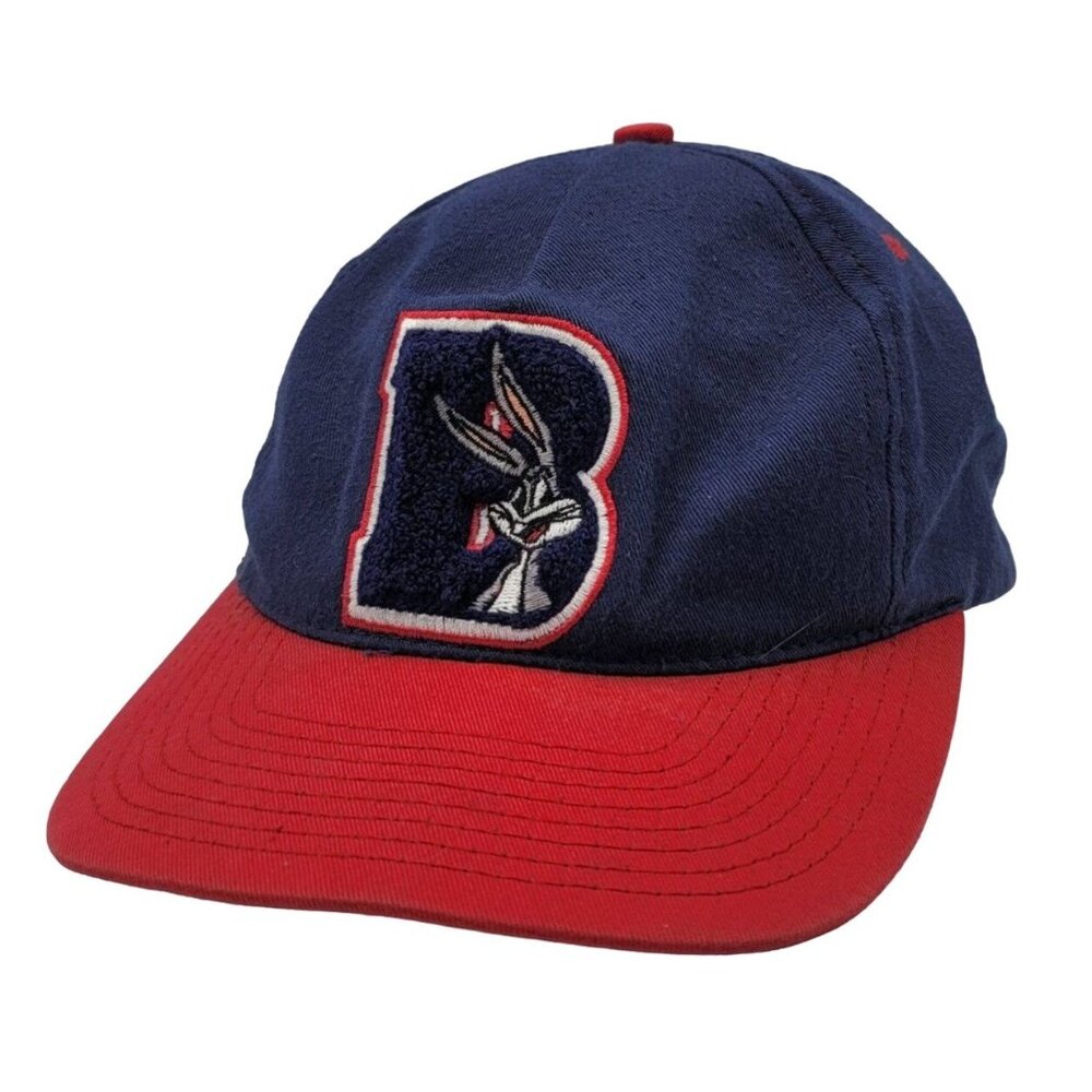 Acme Clothing Co Bugs Bunny Varsity B Hat Blue Embroidered Snapback 1991 USA VTG